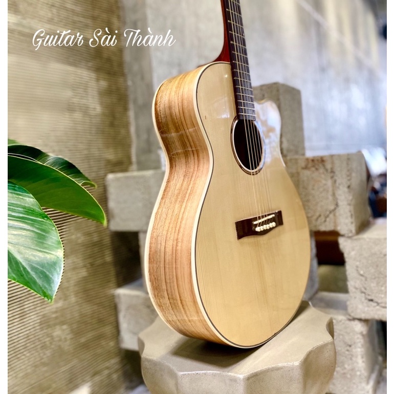 Đàn Guitar Acoustic Chính Hãng ST.Real Guitar Sài Thành Mã ST-XS5 Gỗ Còng Cườm Nguyên Tấm Có Kè Lưng