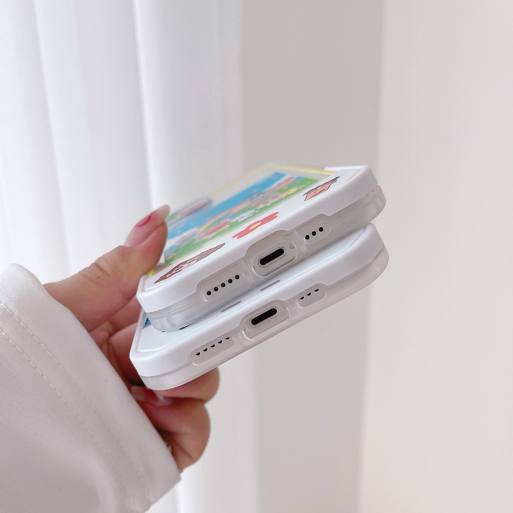 Ốp Điện Thoại Có Giá Đỡ Hình Cậu Bé Bút Chì Cho iPhone11 xs max 7P/8Plus/12pro/13/pro max