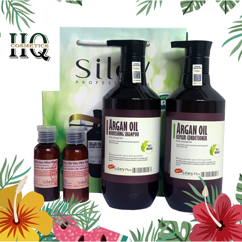 Cặp Gội Xả Siley Argan Oil Siêu Mềm Mượt Phục Hồi 500ml