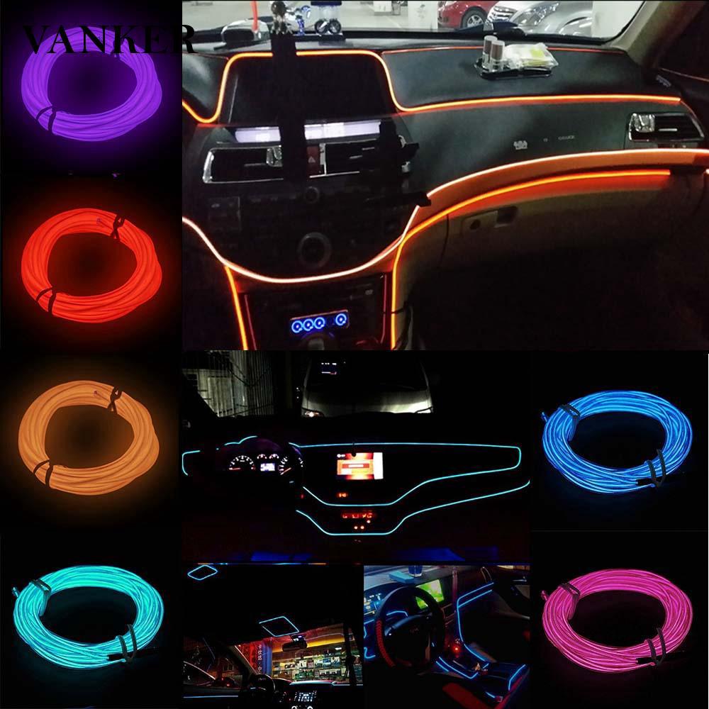 5M Long Flexible EL Neon Light Glow Strip Rope Wire Tube+12V For Car Marvelous