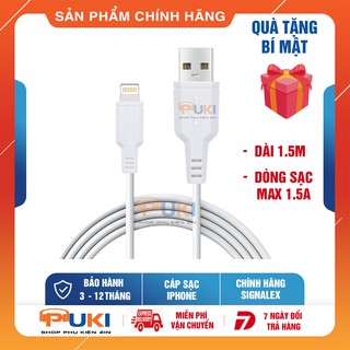 Cáp sạc iphone dài 1,5m với dòng sạc max 1.5A - Hàng chính hãng signalex