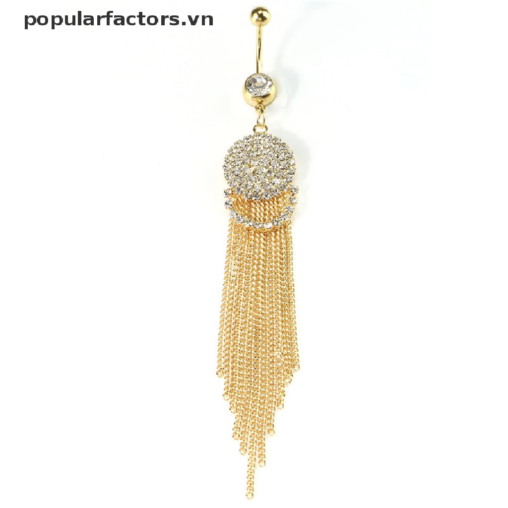 Khuyên Rốn Dạng Tua Rua Đính Đá Pha Lê Cá Tính