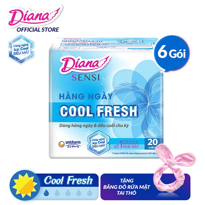 [ĐỦ LOẠI] BĂNG VỆ SINH DIANA COOL FRESH, SENSI, SUPER NIGHT.