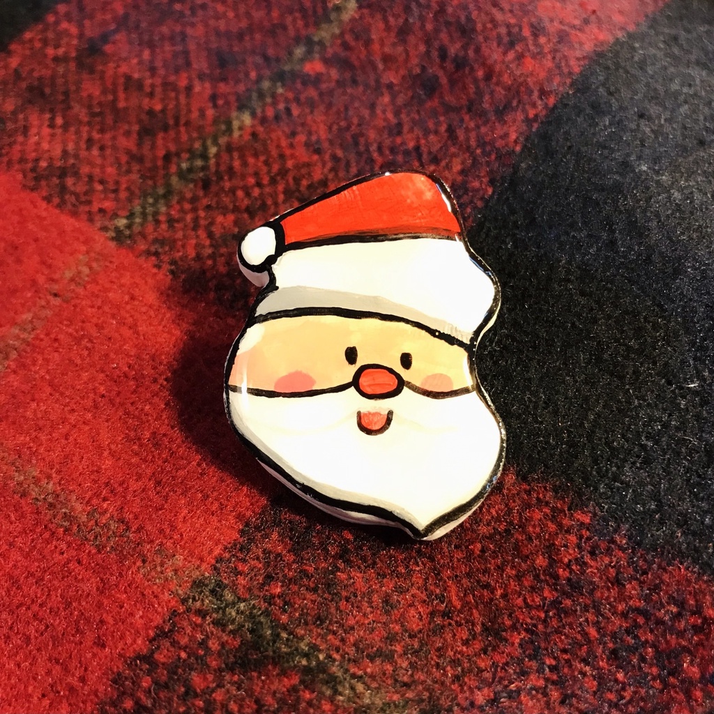 Phụ kiện thủ công - Combo Pin/Ghim cài cao cấp đất sét handmade Noel cho áo, mũ, túi, ba lô
