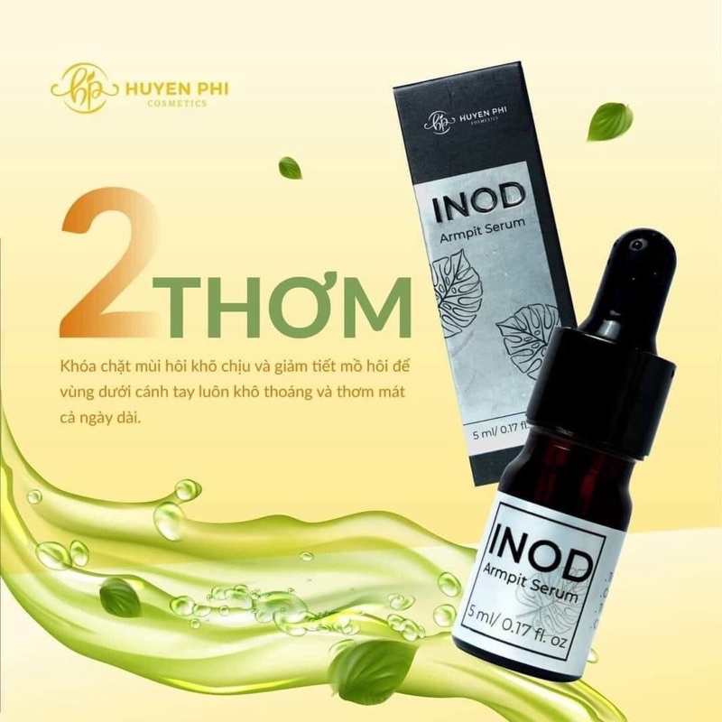 Serum khử mùi INOD Huyền Phi 5ml khử hôi nách, hôi chân và sáng da, an toàn lành tính
