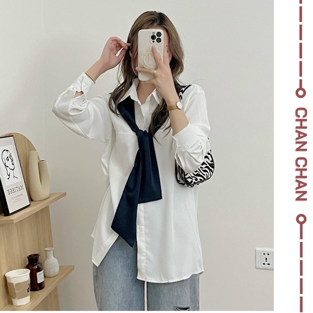 Áo Sơ Mi Thủy Thủ Dài Tay Dáng Rộng