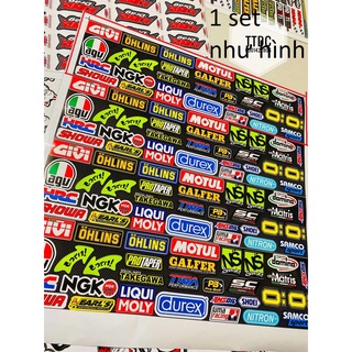 Bộ Tem Decal Logo Sticker Racing