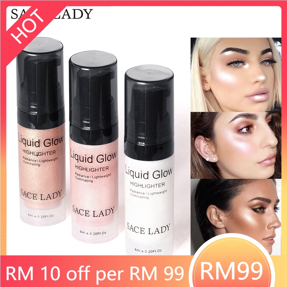 (hàng Mới Về) Kem Bắt Sáng Dạng Lỏng Sace Lady 6ml Chống Thấm Nước Làm Sáng Da