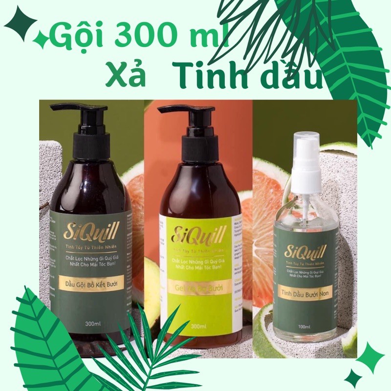 COMBO 3 SẢN PHẨM KÍCH MỌC TÓC GIẢM RỤNG SIQUILL [tặng 1 mask mặt nạ nhau thai cừu + 1 mũ chụp ủ tóc]