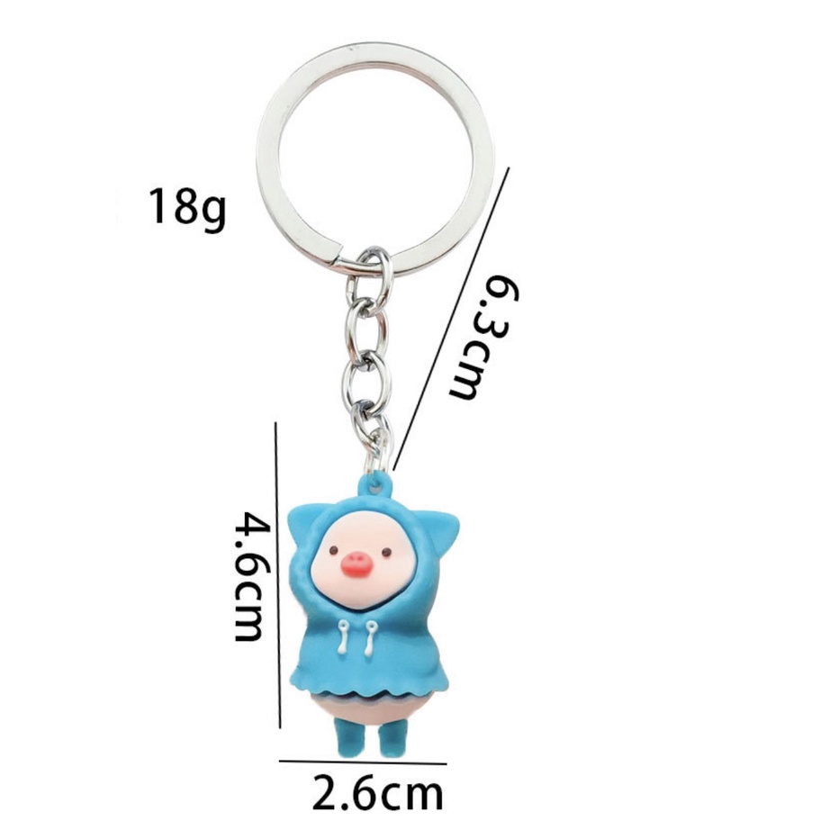 Móc Khoá Hình Bé Heo Mặc Áo Khoác Xinh Xắn/ Charm Size Lớn (4.6x2.6cm)