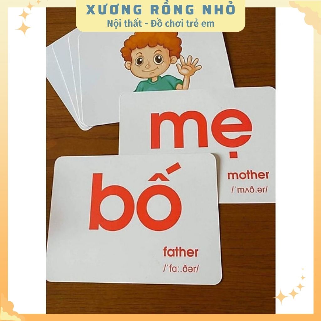 Thẻ học thông minh cho bé loại to song ngữ, thẻ học GLENN DOMAN chuẩn về thế giới xung quanh cho bé