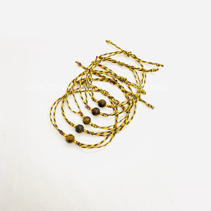 Vòng Tay Chỉ Ngũ Sắc Mix Hạt Trầm Hương Bi Bạc Bình An May Mắn, Vòng Chỉ Ngũ Sắc Đem Lại Cát Tường