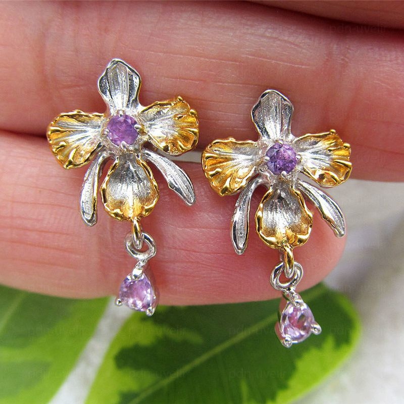 Bông Tai Mặt Hoa Thanh Lịch Phong Cách Retro Cho Nữ