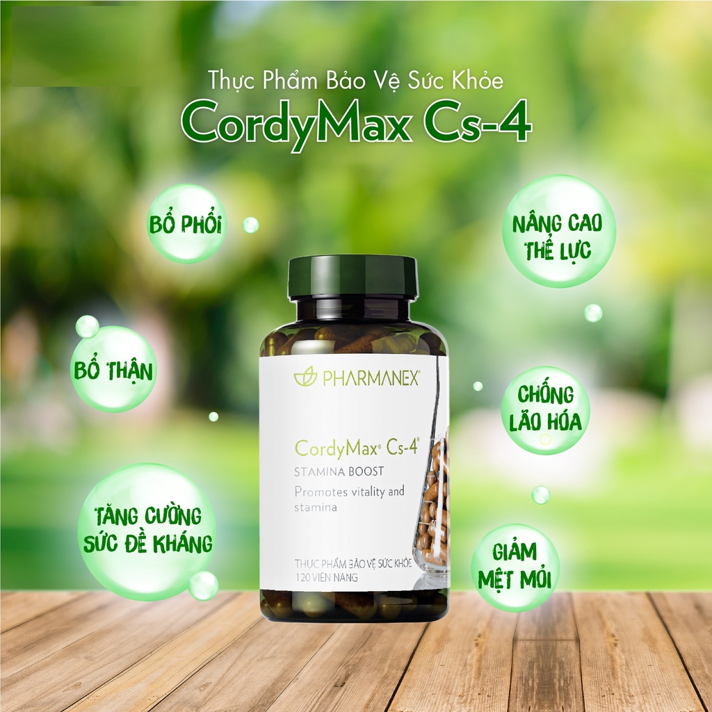 Thực Phẩm Bảo Vệ Sức Khỏe Nuskin CordyMax Cs-4 Đông Trùng Hạ Thảo Bổ Phổi Bổ Thận Nâng Cao Thể Lực - hộp 120 viên