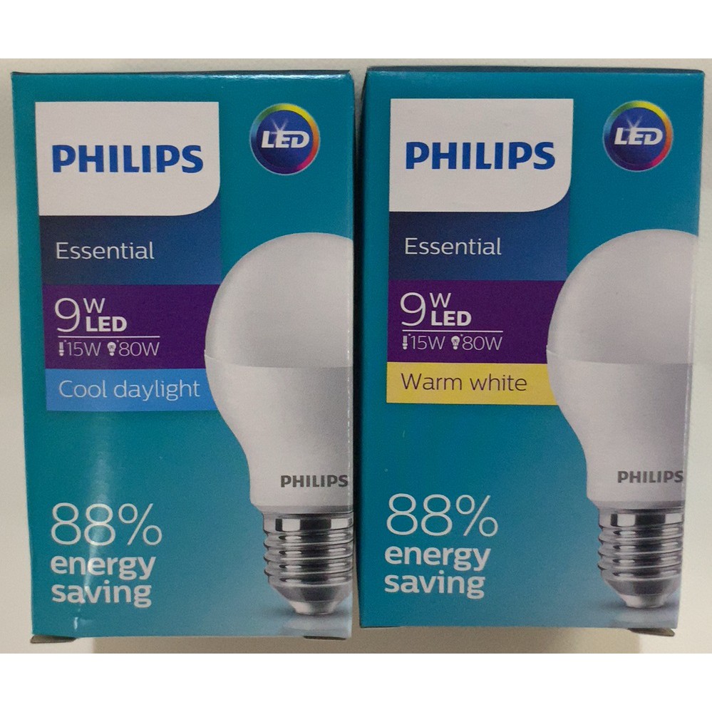 Bóng đèn Philips LED Essential 9W E27 230V A60 - Ánh sáng trắng/ Ánh sáng vàng