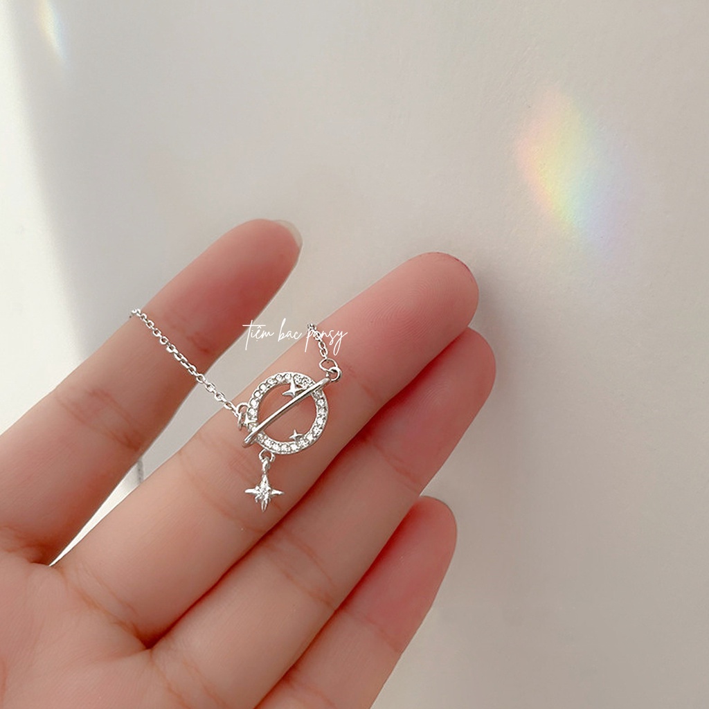 Dây chuyền hành tinh vũ trụ PANSY - Vòng cổ nữ bạc ta thiết kế độc đáo