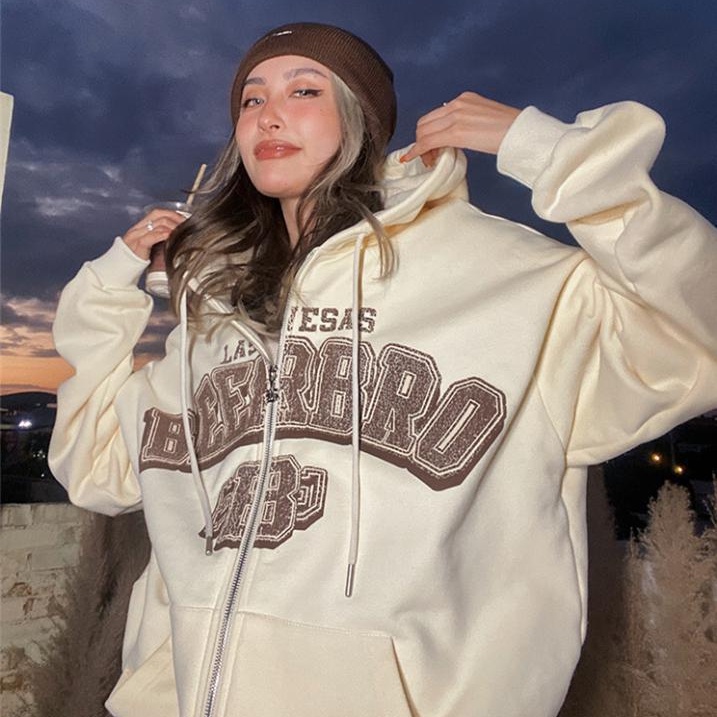 Áo Khoác Hoodie Dáng Rộng Có Khóa Kéo Phong Cách Retro Âu Mỹ Thời Trang 2022 Y2K Dành Cho Nam Nữ | BigBuy360 - bigbuy360.vn