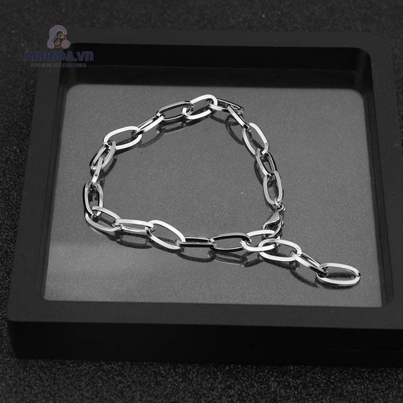 Vòng Tay Thiết Kế Mắt Xích Đơn Giản Thời Trang Cho Nam Và Nữ