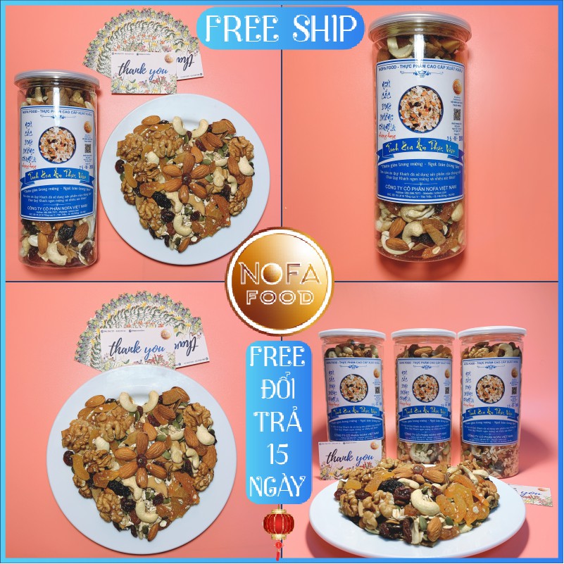 Granola siêu Hạt & Quả NOFA 600gr, Ngũ cốc giảm cân thêm Macca, Óc chó đỏ, Dâu tây