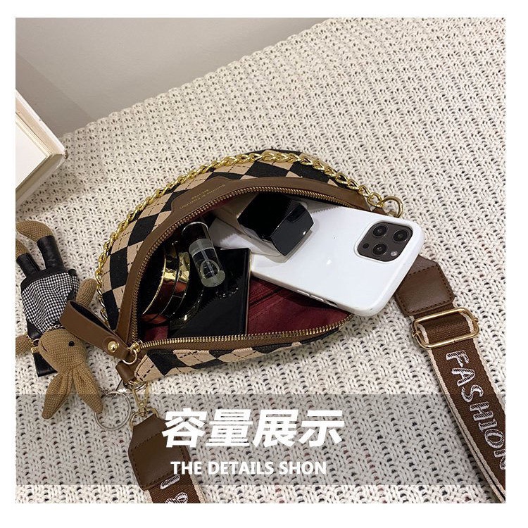 Túi Thể Thao Đeo Chéo Ngực / Hông Họa Tiết Hình Thoi Đơn Giản Thời Trang Cho Nữ