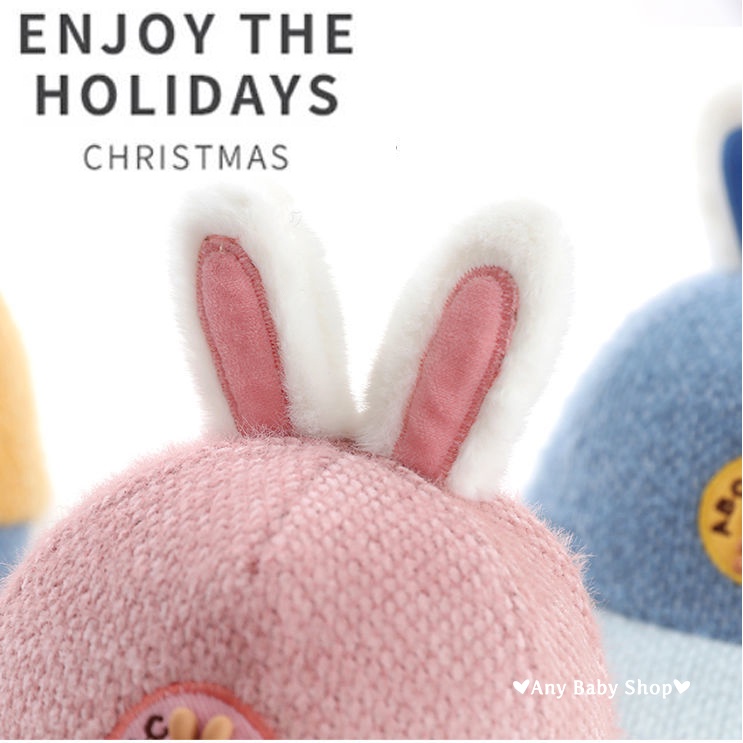 Nón mũ lưỡi trai trẻ em lông xù cực mịn tai thỏ cho bé trai và bé gái nhiều màu xinh yêu ❣❣