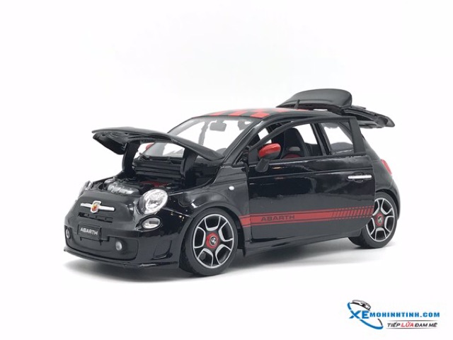 Xe Mô Hình New Fiat 500 Abarth Bburago 1:18 (Đen)