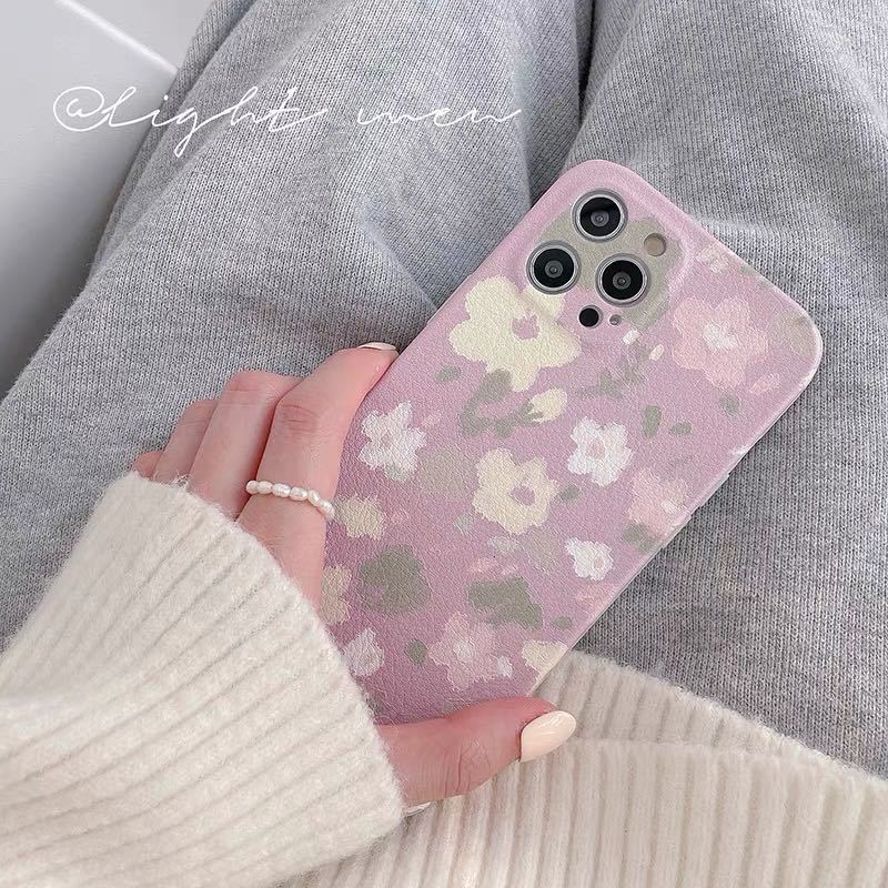 Small purple flower mobile phone case iPhone 7/7p/8/8p/x/xs/xsmax/xr/11/12/mini/pro/promax