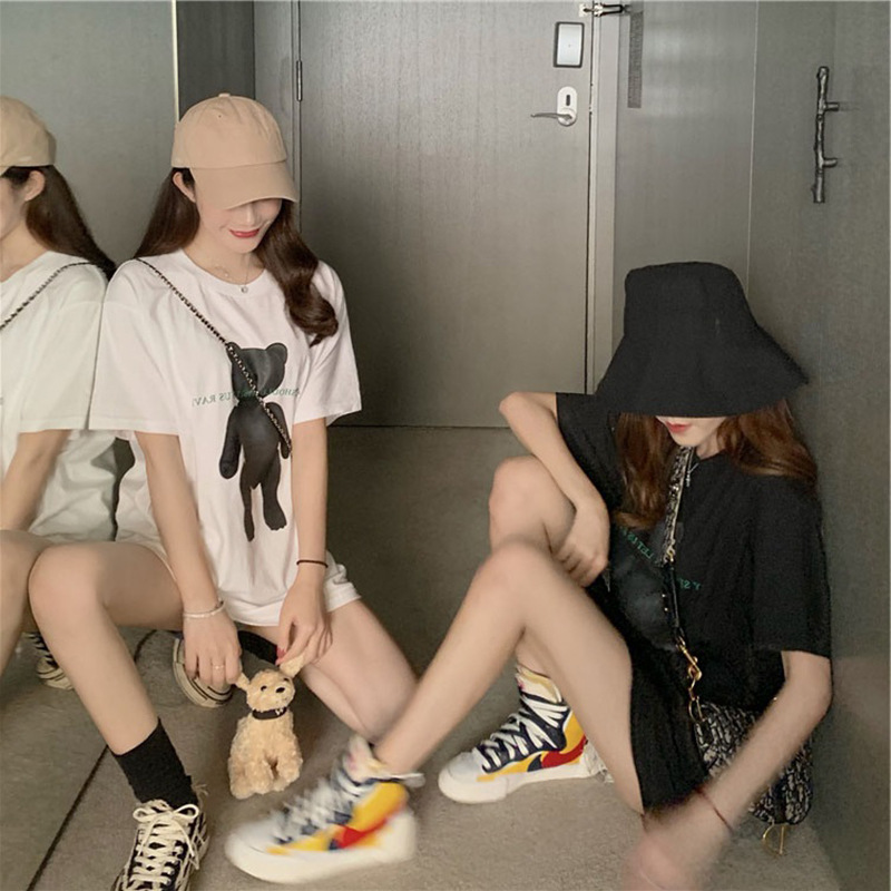 Đầm Thun Nữ Tay Ngắn Dáng Rộng Phong Cách Hàn Quốc | BigBuy360 - bigbuy360.vn