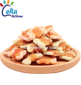 Snack Mega Farm - Bánh Qui Canxi Cuộn Sốt Gà 100gr -