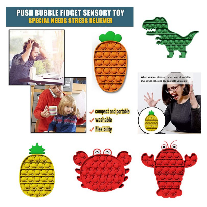 Pop Its Round Fidget Toy Push Bubble Stress Relief Kids Pop It Tiktok Đồ chơi nhấn bong bóng giải tỏa căng thẳng đa dụng chất lượng cao