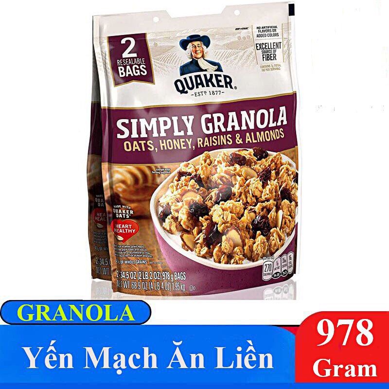 [Date 8/2022] Ngũ cốc Mỹ Quaker Granola