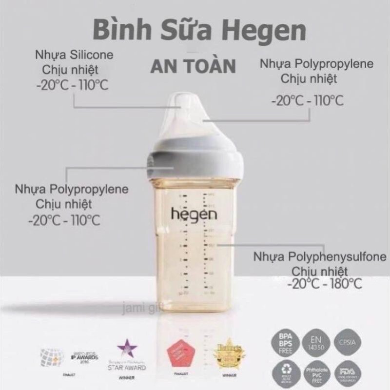 Bình sữa Hegen - nhập khẩu chính hãng