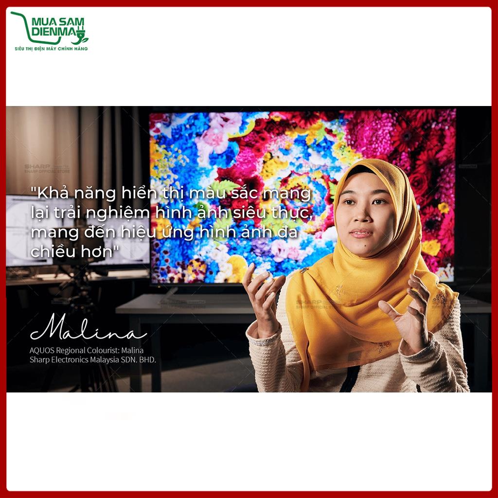 TV Sharp 50inch 4T-C50DK1X LED 4K Ultra HD Hàng Malaysia, Android 11.0 Google Play Netflix Tìm Kiếm Giọng Nói