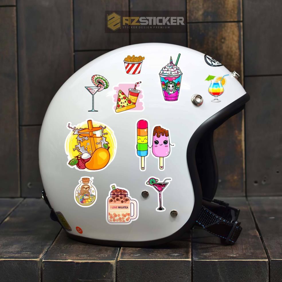 [Set 100+] Sticker Drink - Đồ Uống | Dán Nón Bảo Hiêm, Điện Thoại, Laptop, Bình Nước...Chống Nước, Chống Bay Màu