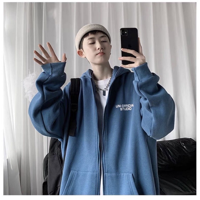 ÁO KHOÁC NỈ NAM NỮ DÁNG RỘNG free size 70ky