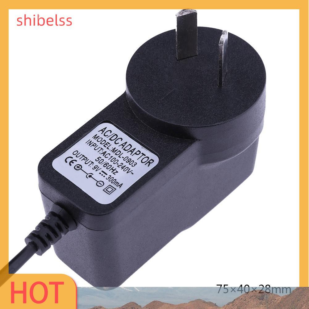 （ʚshibelss）9V 300mA AC to DC Power Adapter Converter 5.5*2.5mm Center Negative