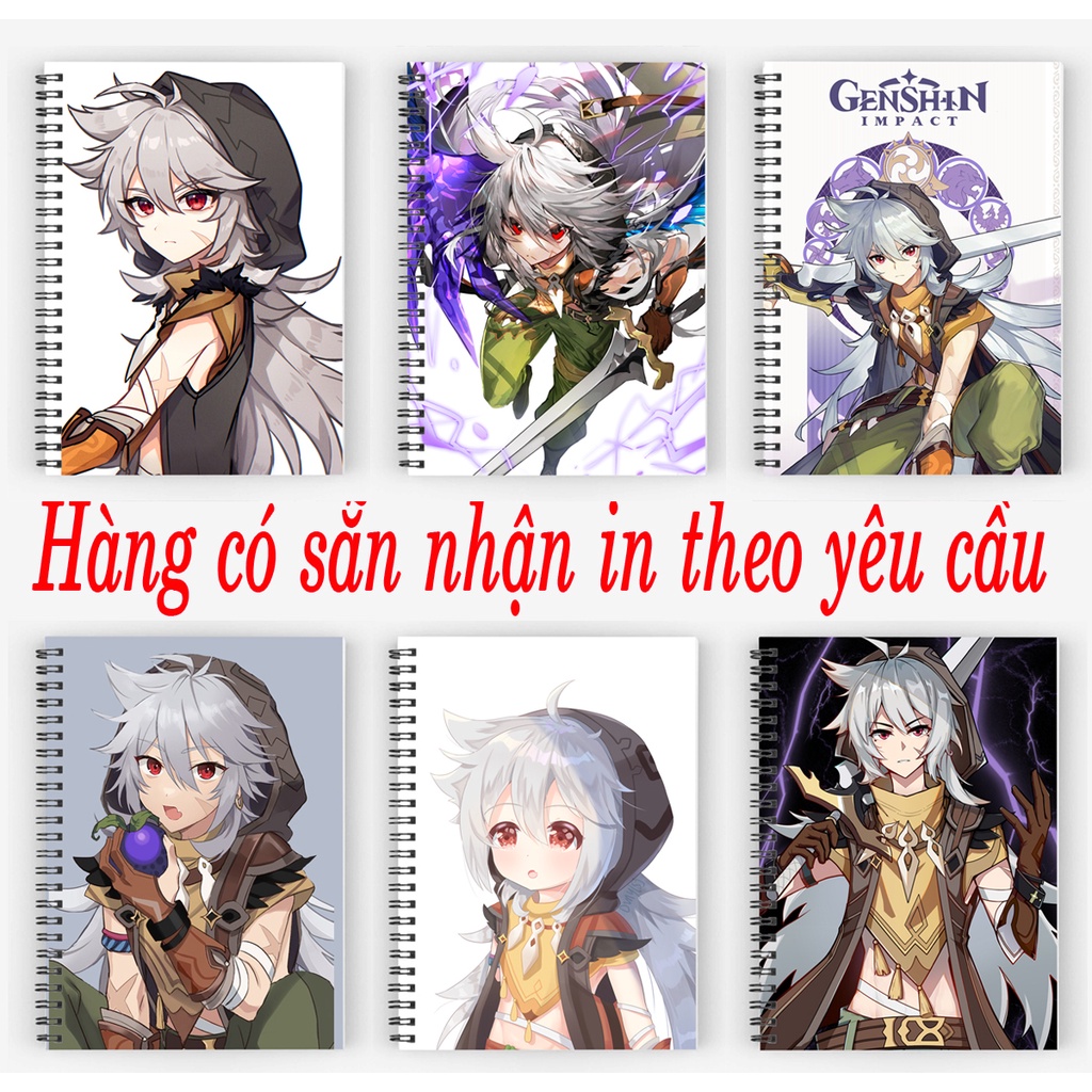 sổ tay Razor Genshin Impact dạng gáy xoắn 200 trang