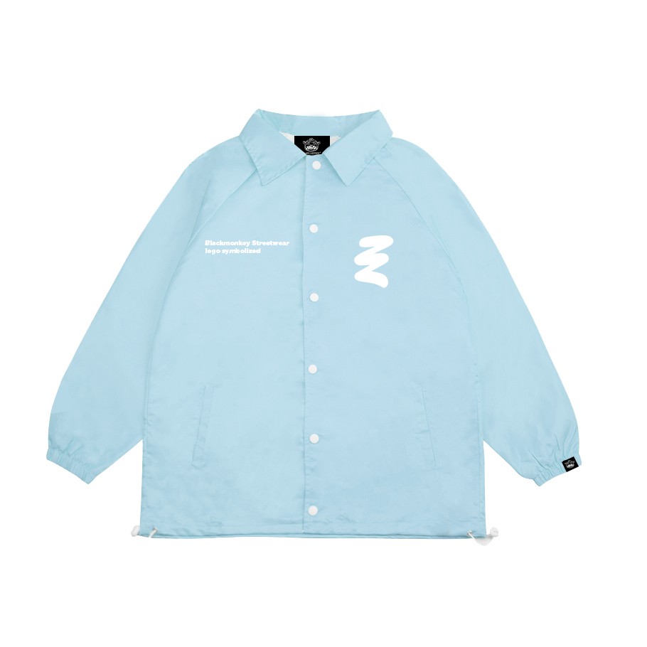 ÁO KHOÁC BIỂU TƯỢNG XANH TRẮNG - BLACK MONKEY LOGO SYMBOLIZED COACH JACKET