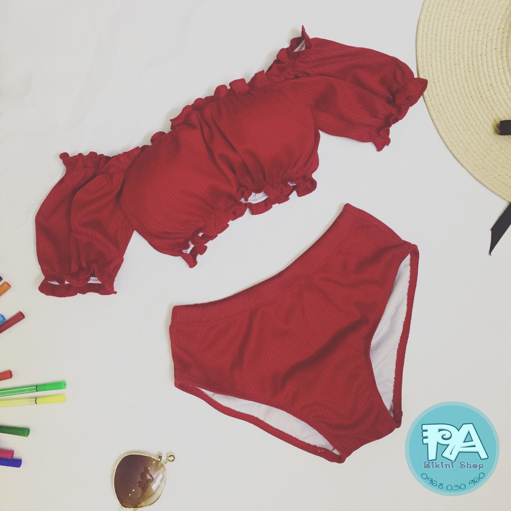 Bikini Hàn Quốc 2 mảnh trễ vai bèo | BigBuy360 - bigbuy360.vn