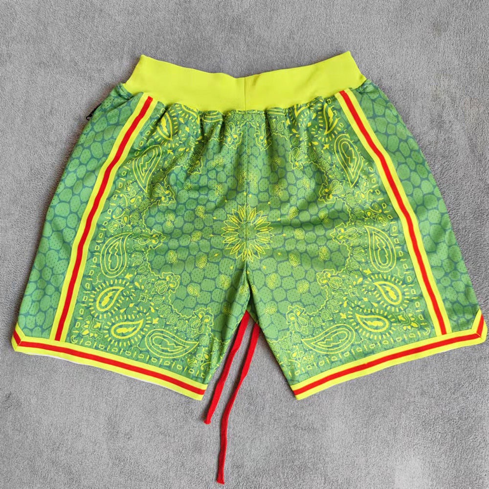 Bán Chạy!F &amp; X Quần Short Bóng Rổ Phối Lưới In Kỹ Thuật Số Họa Tiết Lakers Màu Xanh Lá Retro Phong Cách Giáng Sinh Mới 2022