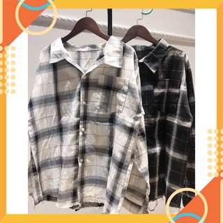 Áo Sơ Mi Hàn Quốc Ulzzang Nam Nữ Kẻ Caro Dáng Đẹp-Trẻ Trung