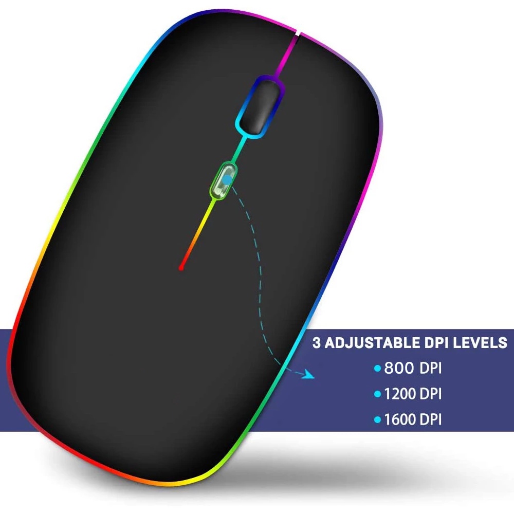 Chuột Bluetooth Không Dây Mới Với Cổng Sạc USB Cho Máy Tính / Laptop / Macbook 2.4GHz 1600DPI