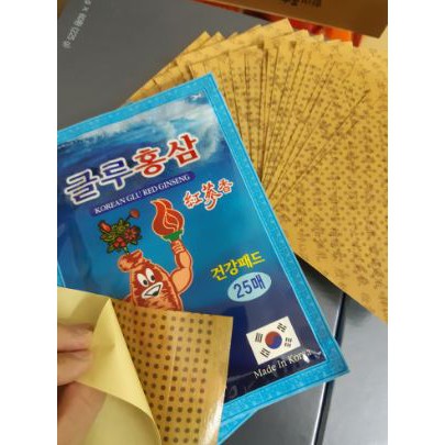 Cao dán hồng sâm túi xanh- KOREA POWER GINSENG (20 miếng/túi)
