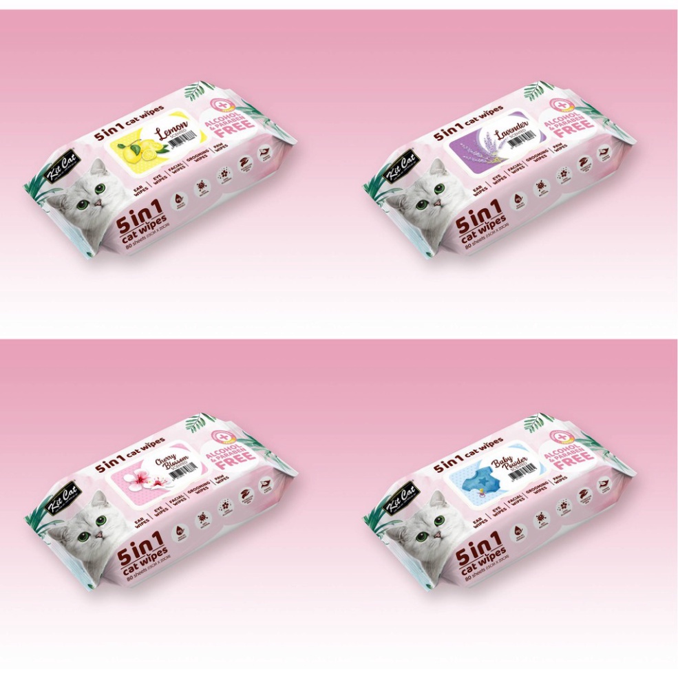 Khăn ướt khử khuẩn cho chó mèo KitCat gói 80 tờ