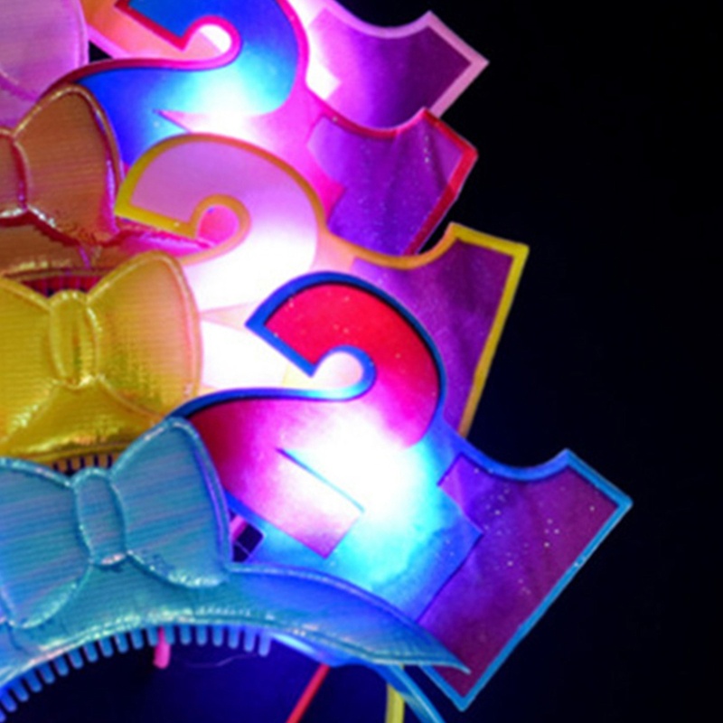 Flgo Băng Đô Hình Nơ Có Đèn LED Phát Sáng Mừng Năm Mới 2021