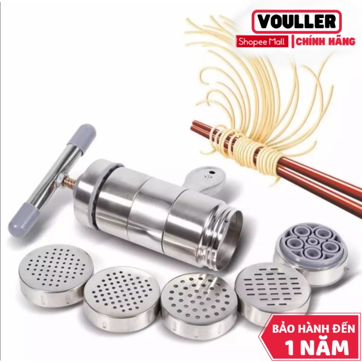 Khuôn Vouller Làm Bún, Dụng Cụ Ép Bún Tươi, Bánh Canh, Bánh Lọt Tại Nhà. Chất Liệu Inox Cao Cấp, Có 5 Đầu Tùy Chọn.