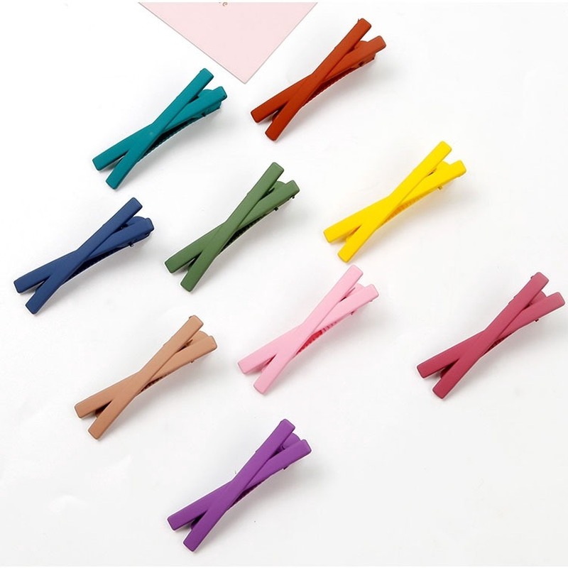 Kẹp Tóc Thời Trang Màu Trơn Phong Cách Hàn Quốc Đáng Yêu Cho Nữ