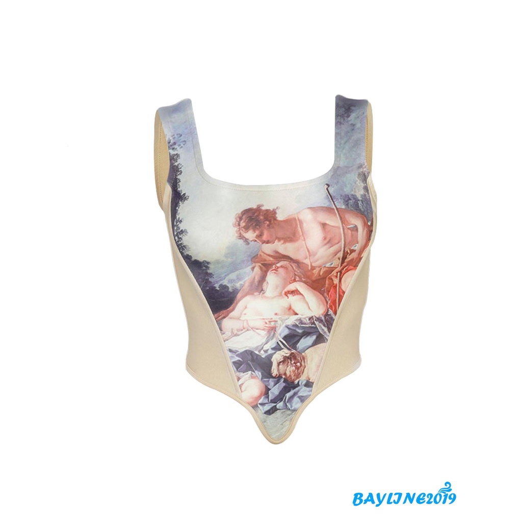 Áo Croptop Cổ Vuông Dài Tay / Không Tay Quyến Rũ Thời Trang Cho Nữ