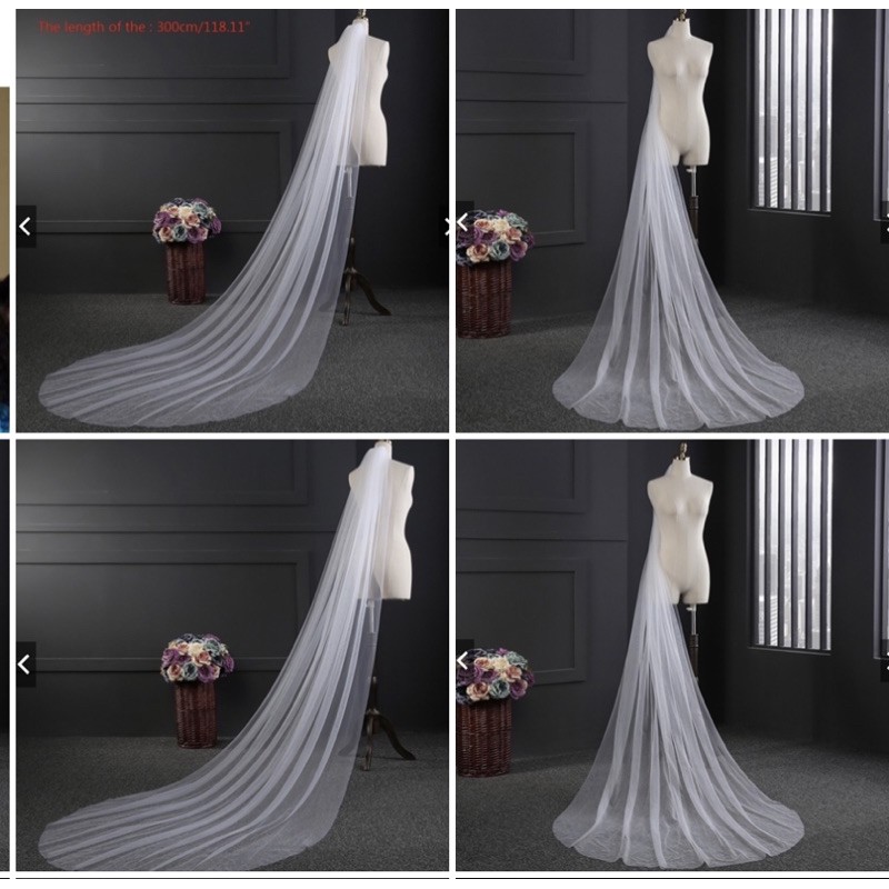 Voan Cô Dâu Dài 3M - 5M Có Lược Cài Sẵn Giangpkc