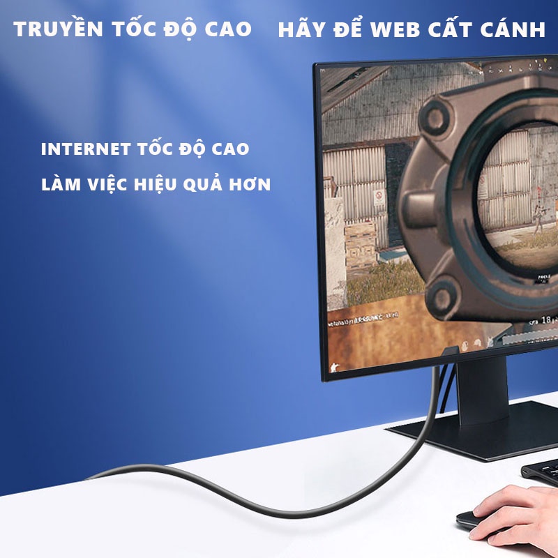 CAT6 Ethernet tốc độ cao chuẩn cáp mạng cáp ngoài trời，cho bộ định tuyến PC/laptop